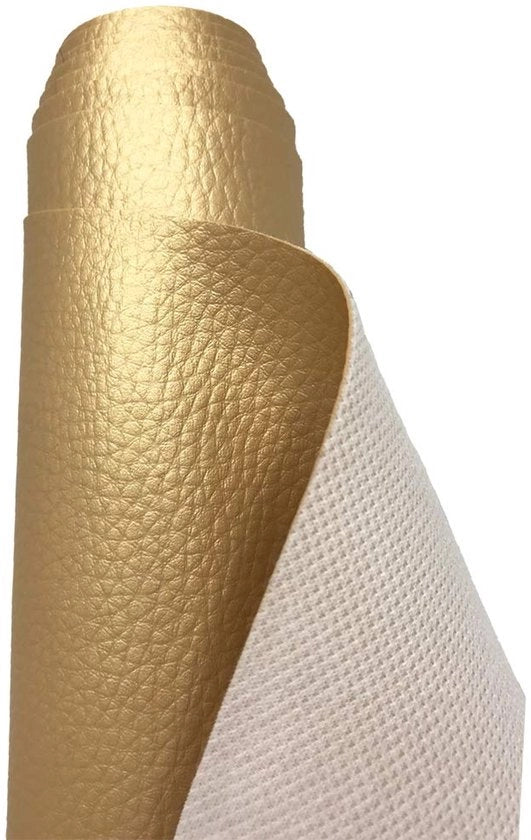 Tessuto imitazione legno a struttura a scaglie, impermeabile, per metro - 100 cm x 140 cm (lucido oro)