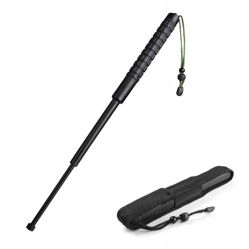 Bastone Telescopico 555 mm con Custodia – Costruzione Solida, Impugnatura Ergonomica | 2 Pezzi, Cromatura Nera