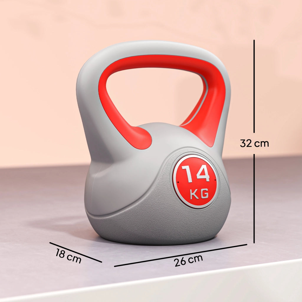 Kettlebell ¨C Minimal ¨C 14 kg, 26x18x32 cm, rosso