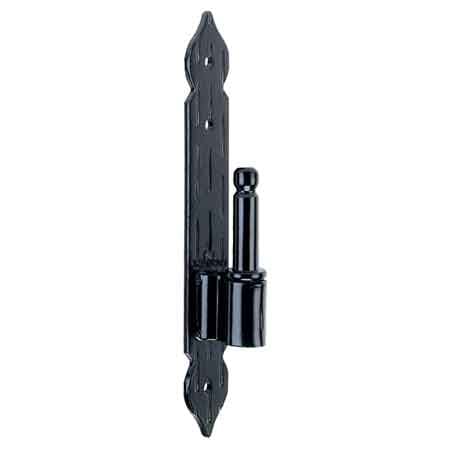 CARDINE SU PIASTRA 20x3 cm - Mod. Rigata, finitura Nero Goffrata