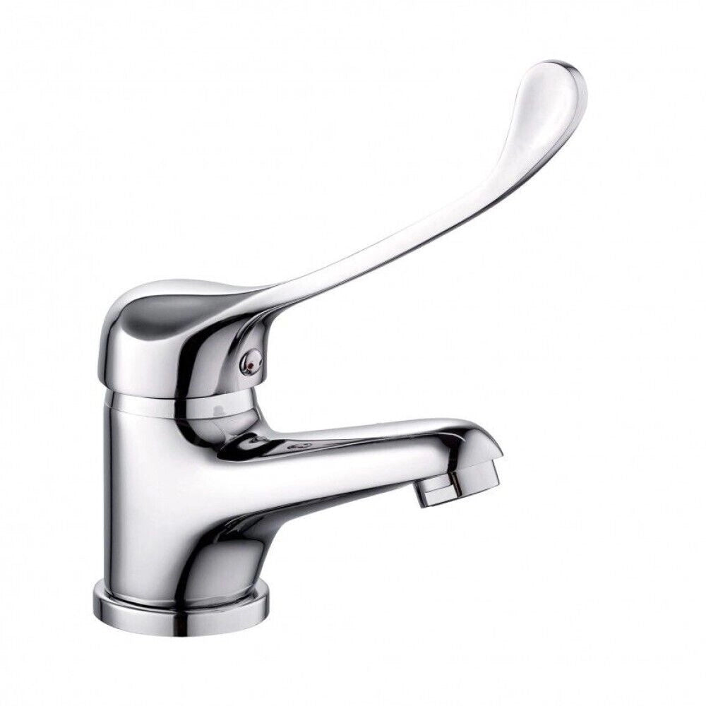 RUBINETTO MISCELATORE LAVABO COMANDO A GOMITO LEVA LUNGA CLINICA 69205