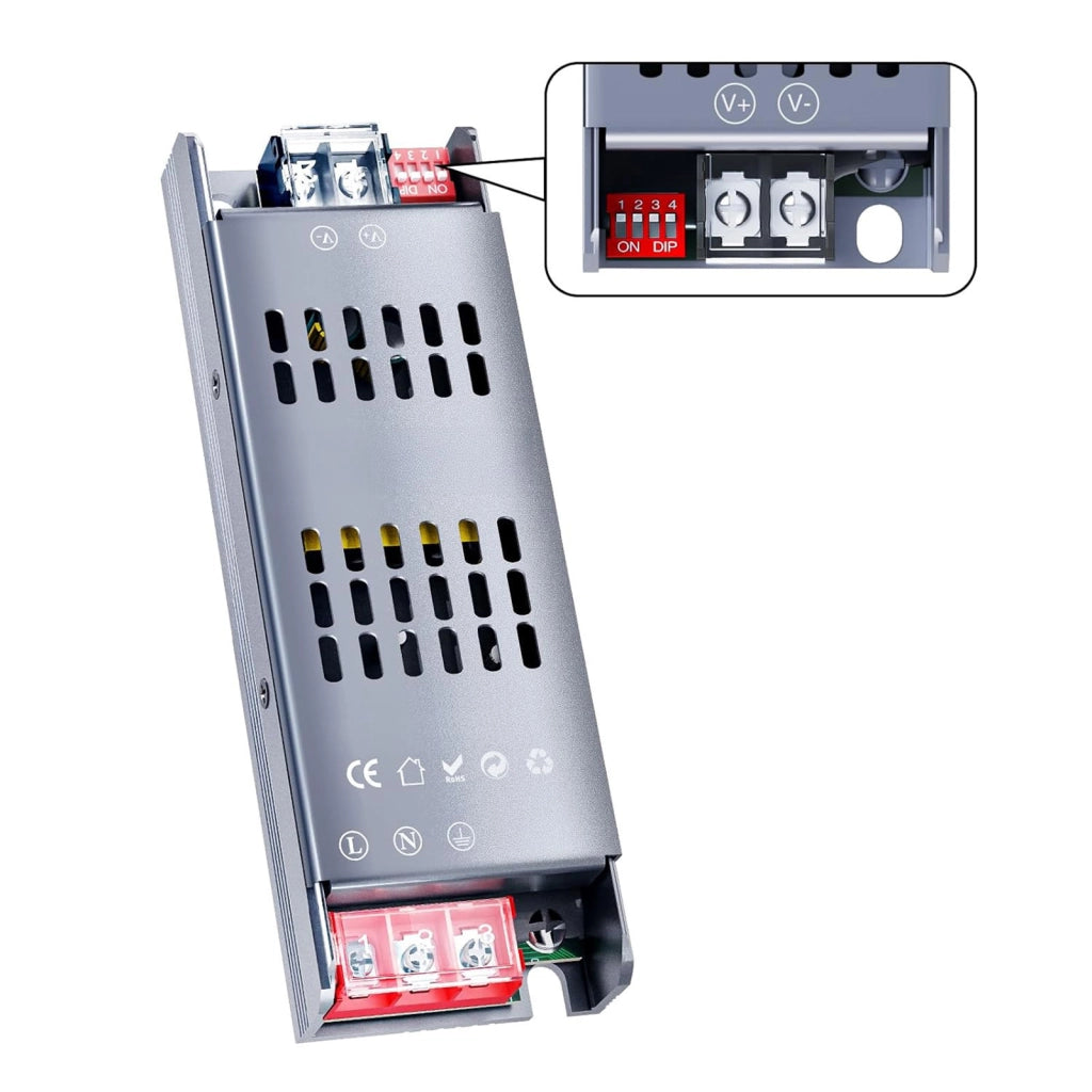 Alimentatore LED 24V DC, trasformatore 220–240V AC IP20 uso interno, Disponibili 60W 100W 150W 200W 300W 400W (300W)