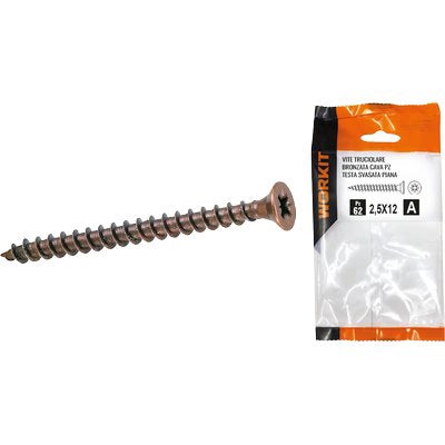 VITE TRUCIOLARE TSP BRONZATA SELF WORKIT - CAVA PZ FILETTO INTERO MM 6,0X60 CF=PZ 7- 5 confezioni
