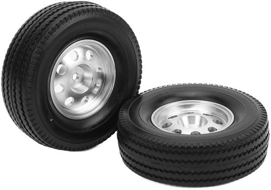 Set di Gomme Resistenti per 1/14 Trattori/Dumptruck/Autoarticolati - 2 Pezzi - 85mm - Caratteristiche: Demping Forte - Uscita di Rotolamento Eccellente