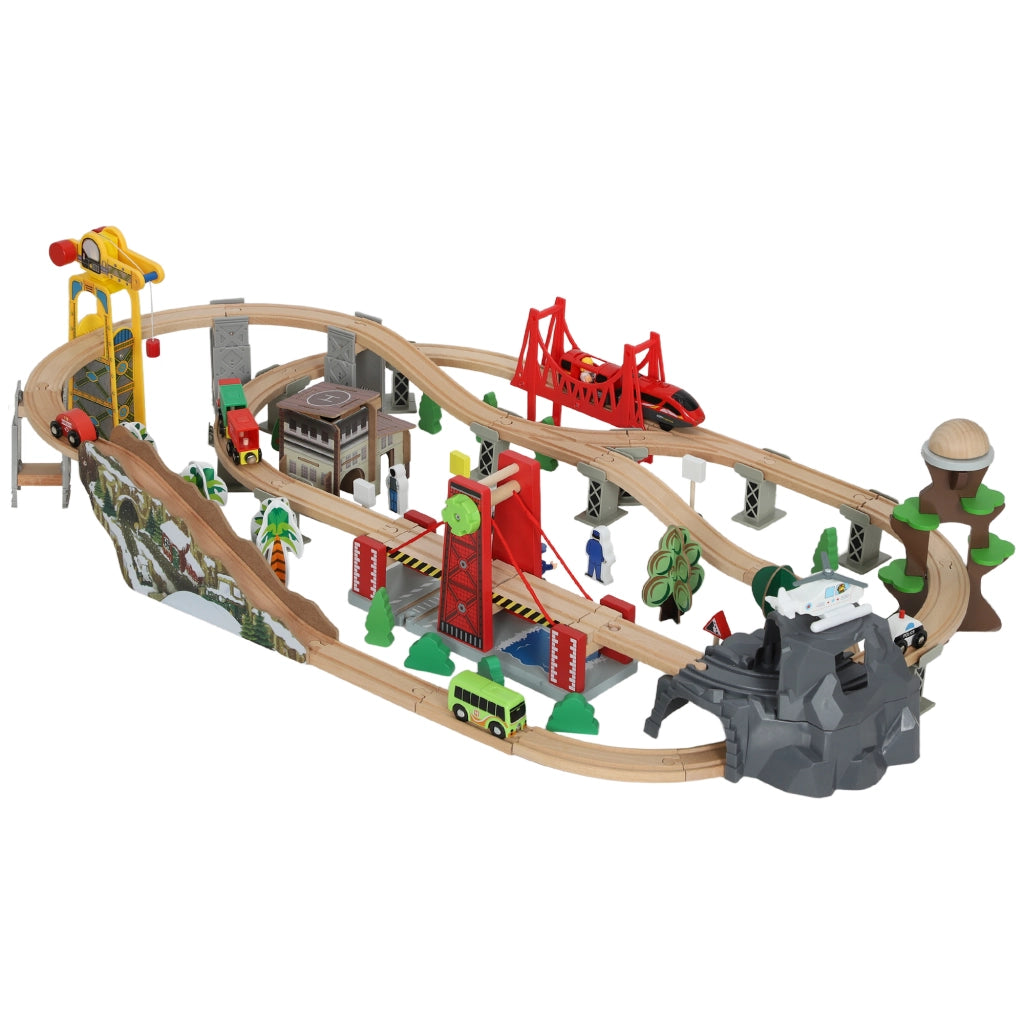 Treno Giocattolo in Legno ¨C zephmum ¨C Naturale 100 Pezzi