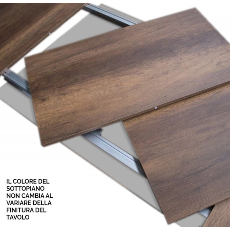 Tavolo allungabile 90x120/224 cm Flame Evolution telaio Antracite - Noce