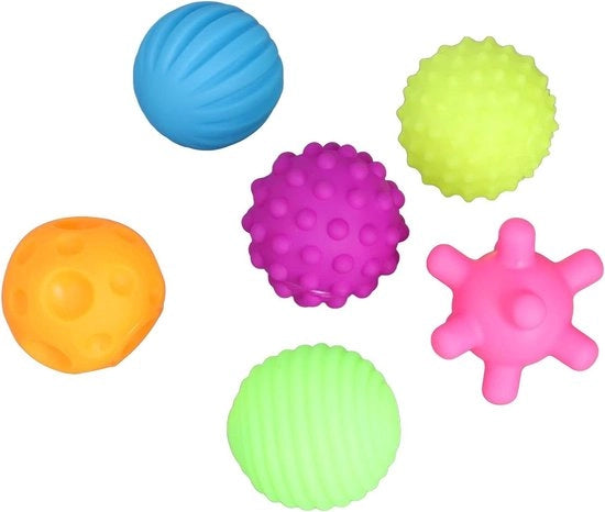 Set con palline texturelle multicolori gioco sensoriale 6 pezzi elastico divertente morbido portatile per casa