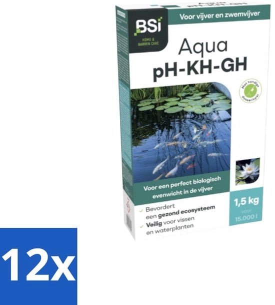 Aqua pH KH GH - Correttore di equilibrio acquatico - 1,5 kg - Confezione economica - 12 pezzi