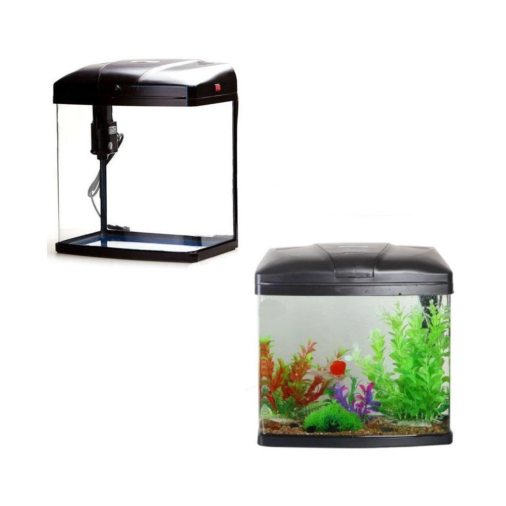 Trade Shop - Acquario 9 Litri T240f Sistema Filtraggio Illuminazione 27x19.5x31 Cm 5w 300l/h -