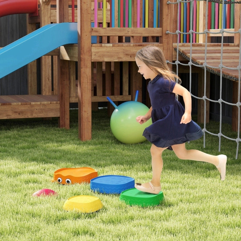 Set di 5 pietre impilabili per l'equilibrio, a forma di rana, in plastica, colori assortiti.