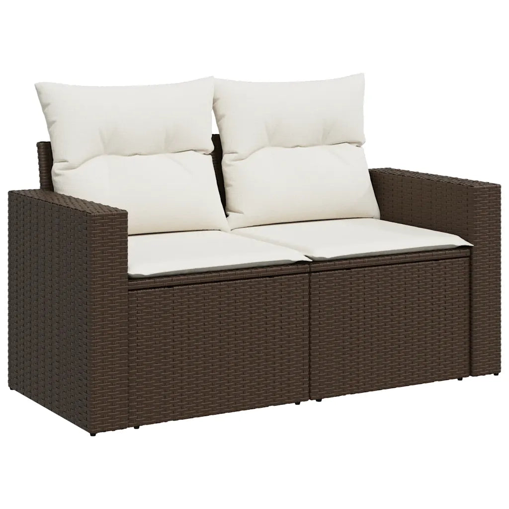 Set Divano da Giardino 5 pz con Cuscini Marrone in Polyrattan 3326314