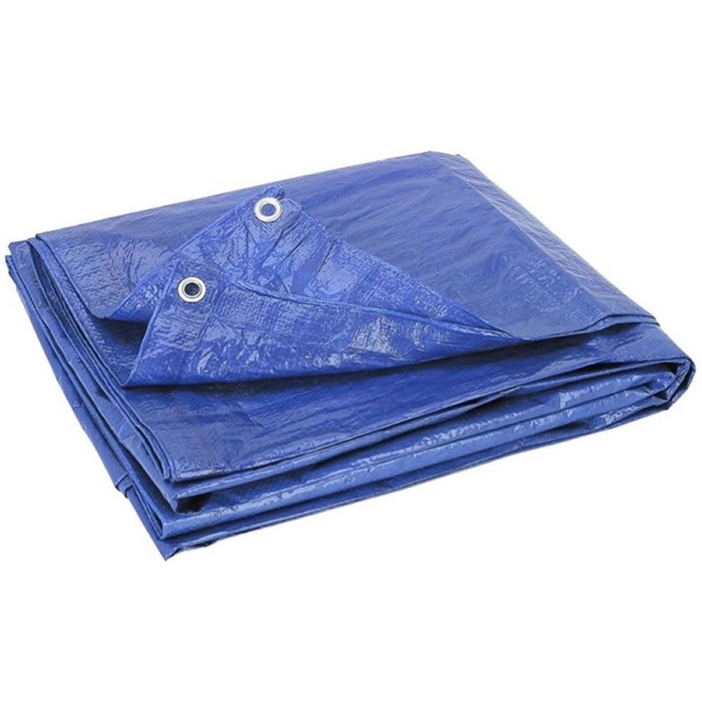 Telone occhiellato metri 6 x 8 impermeabile blu 130 grammi metro