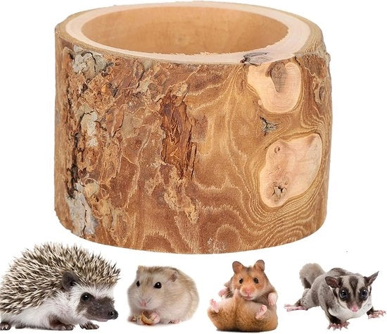 Cassa alimentare in legno di melo per piccoli animali - ideale per hamsters, conigli, pappagalli e altro