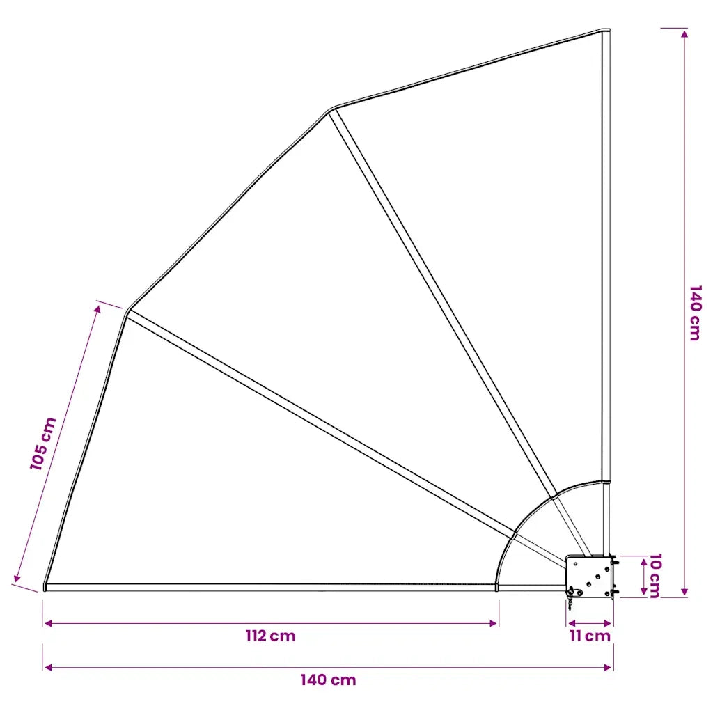 Tenda Laterale per Balcone Pieghevole Crema 140x140 cm 41578