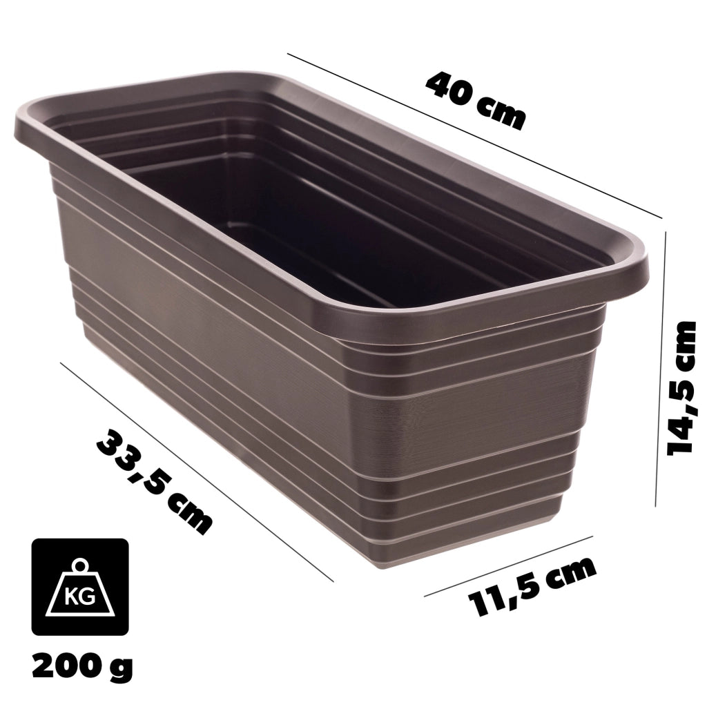 Vaso da fiori per balcone KADAX, 40 cm, colore moka. Vaso da fiori Kadax.
