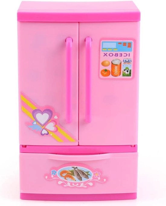 Mini Frigorifero Artistico Giocattolo per Bambini Festa di Compleanno Regalo di Natale per Ragazze - Rosa.