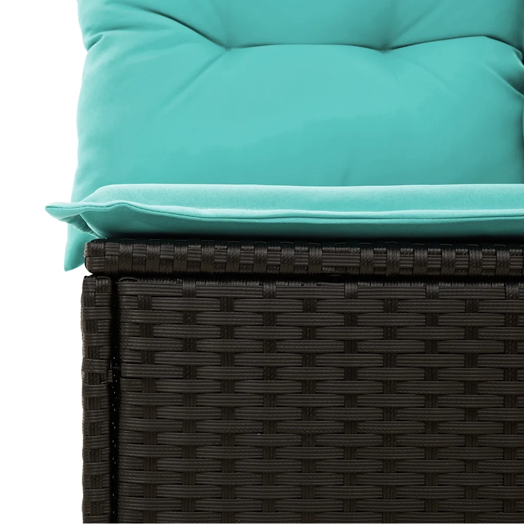 Set Divani da Giardino 7 pz con Cuscini Nero in Polyrattan 3222896