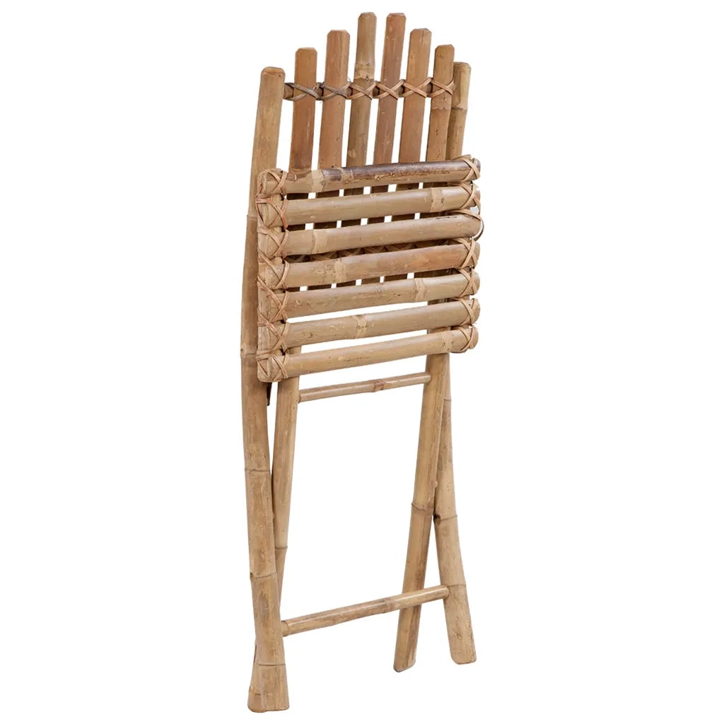 Set da Pranzo da Giardino 5 pz Pieghevole con Cuscini in Bambù 3063982