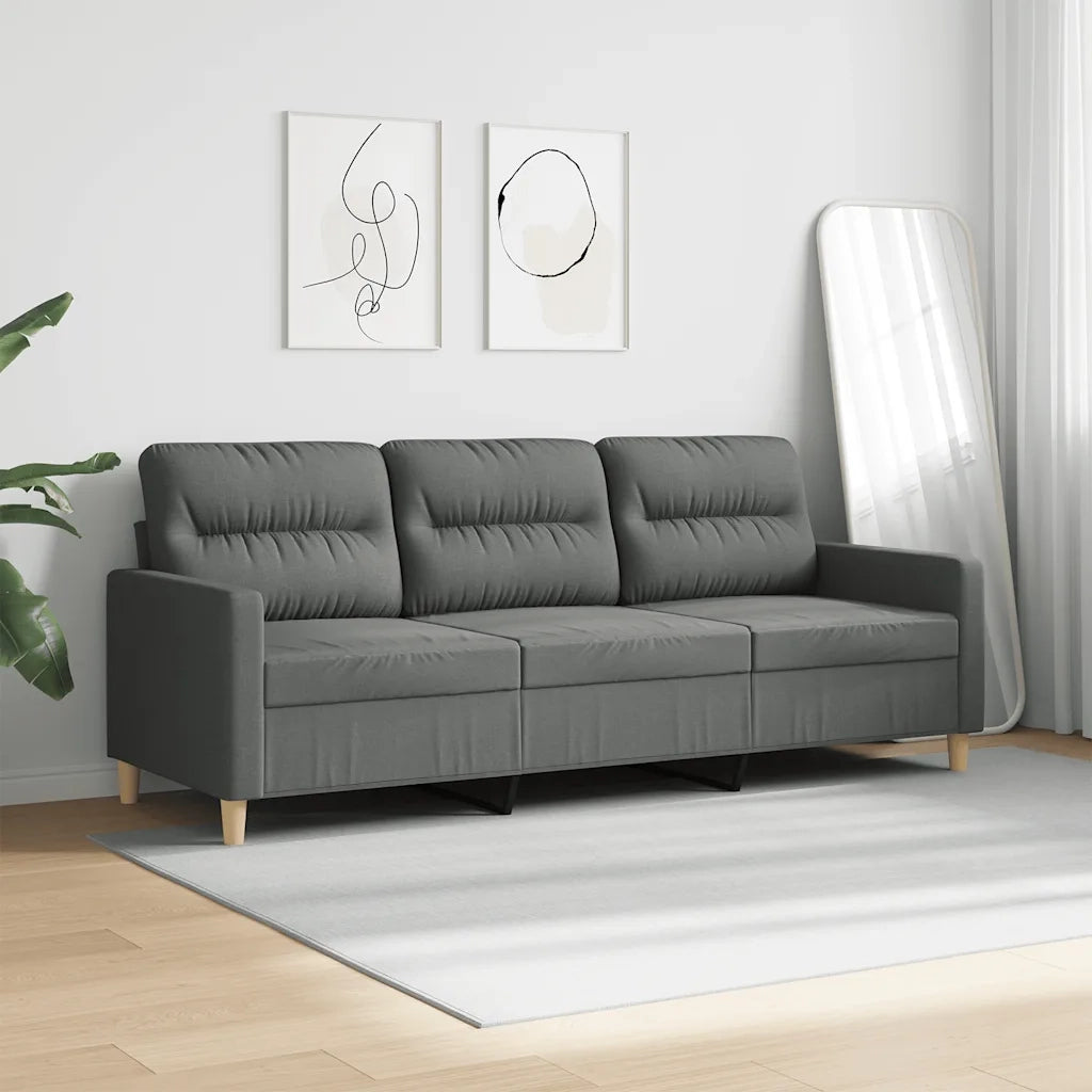 Divano a 3 Posti Grigio Chiaro 180 cm in Tessuto 359244