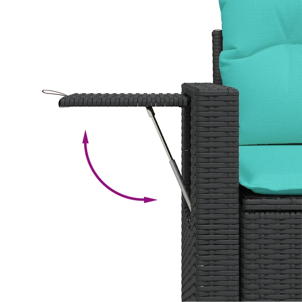 Set Divani da Giardino 5 pz con Cuscini Nero in Polyrattan 3220126