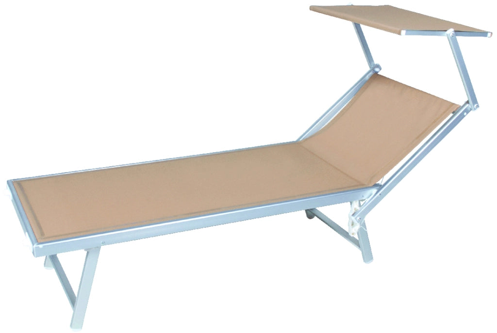 LETTINO CON PARASOLE cm. 61x186x38 h col. Sabbia