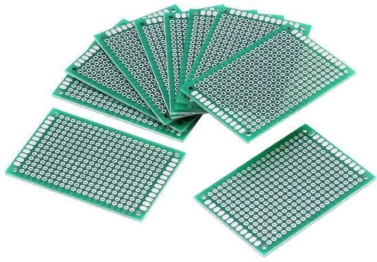10 pezzi di circuito stampabile doppio lato per prototipazione DIY - 4x6 cm - componenti elettronici.
