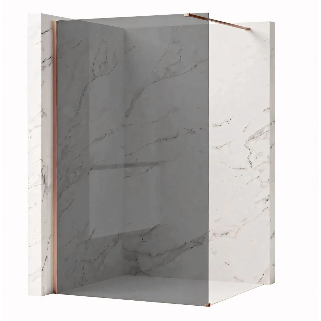 Parete Doccia Rea Flexi Grey / Brush Copper 140