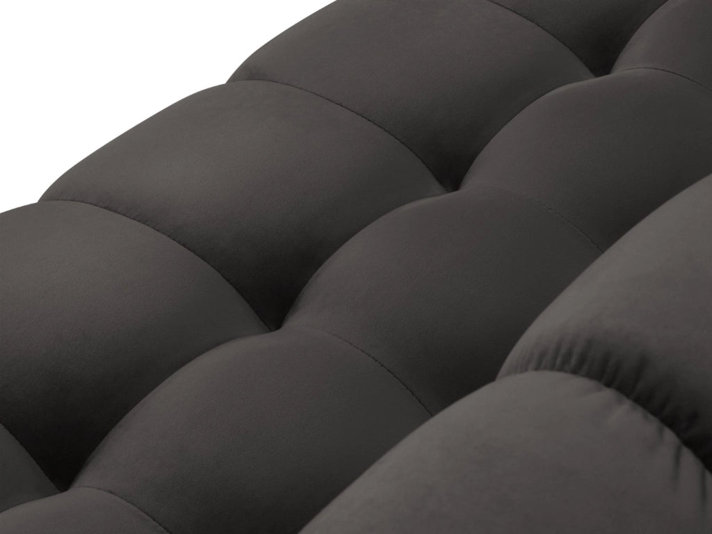 Cosmopolitan Design - Divano "Bali" 4 posti in velluto grigio scuro 