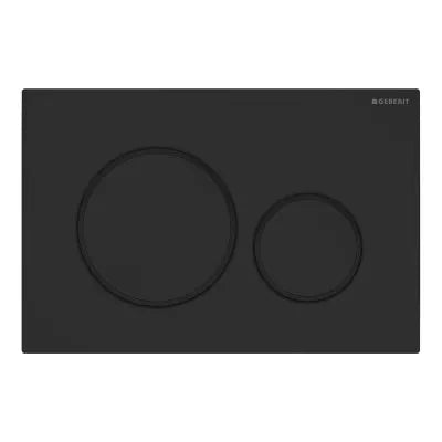 Placca di comando Geberit Sigma20 nero opaco e inserti nero lucidi