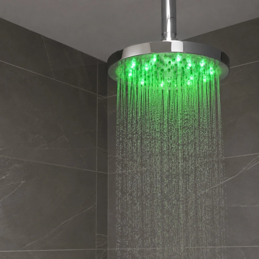 Soffione Doccia LED Cromoterapia 7 Colori RGB Rotondo 22 cm Multicolore 79904