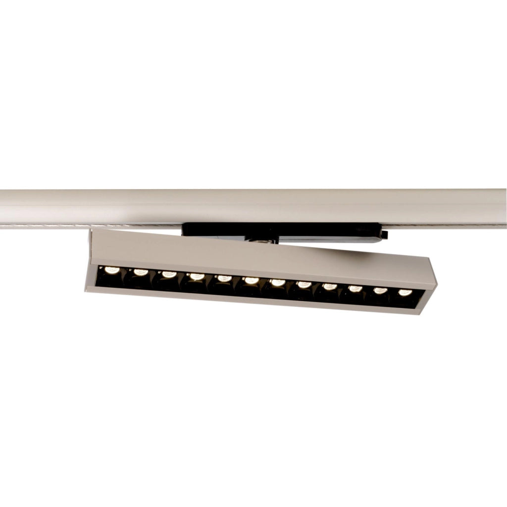 Faretto SPOT track binario trifase LED regolabile da 23W a 32W fascio stretto luce orientabile negozio vetrina 230V GRIGIO 3000K
