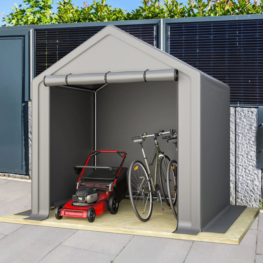 GARAGE PER BICICLETTE 190x170x200 cm Grigio in Acciaio