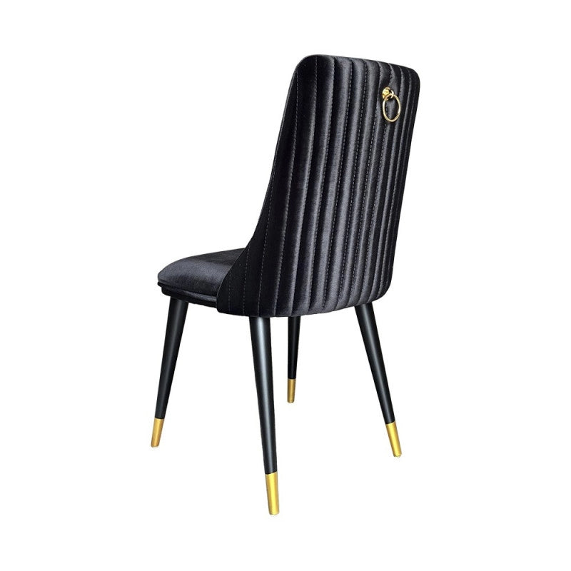 Sedia da pranzo Akustik Simphony velluto nero set 2 pezzi
