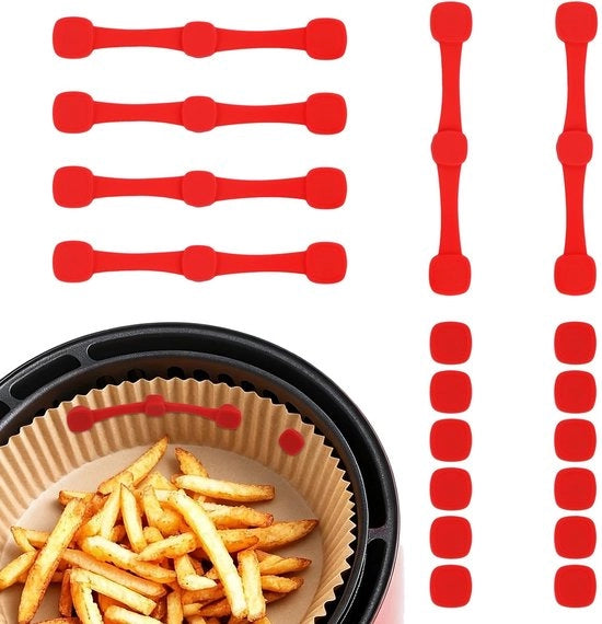 Accessori per Airfryer - 18 Magnetici - Onde di Magnetismo - Sostegno Magnetico - Resistenti al Calore - Silicone - Cucina Sicura - Prevenzione di Surripresa