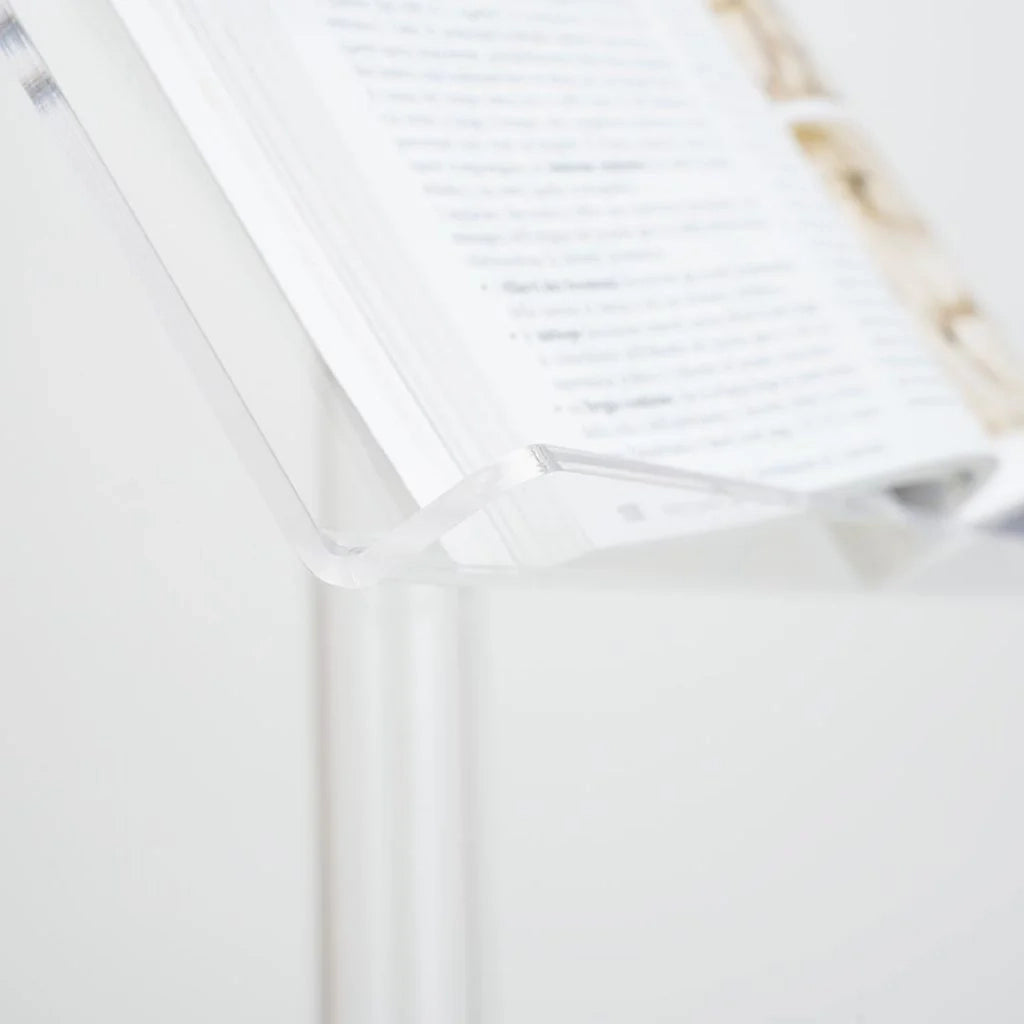 Leggio in plexiglass con portalibro A3