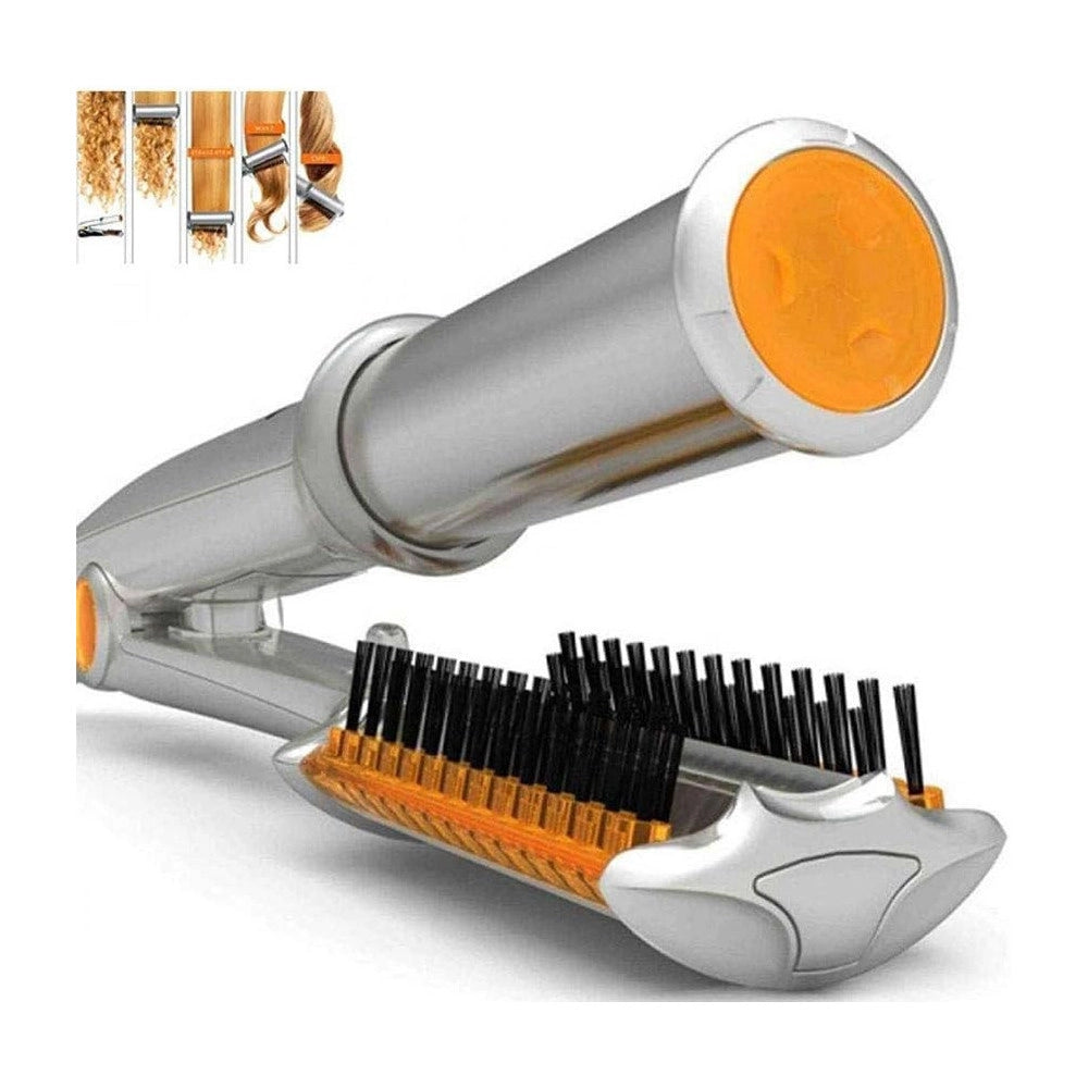 Trade Shop - Spazzola Piastra Rotante Per Capelli Lisci Ricci Arriccia Stira In Ceramica -