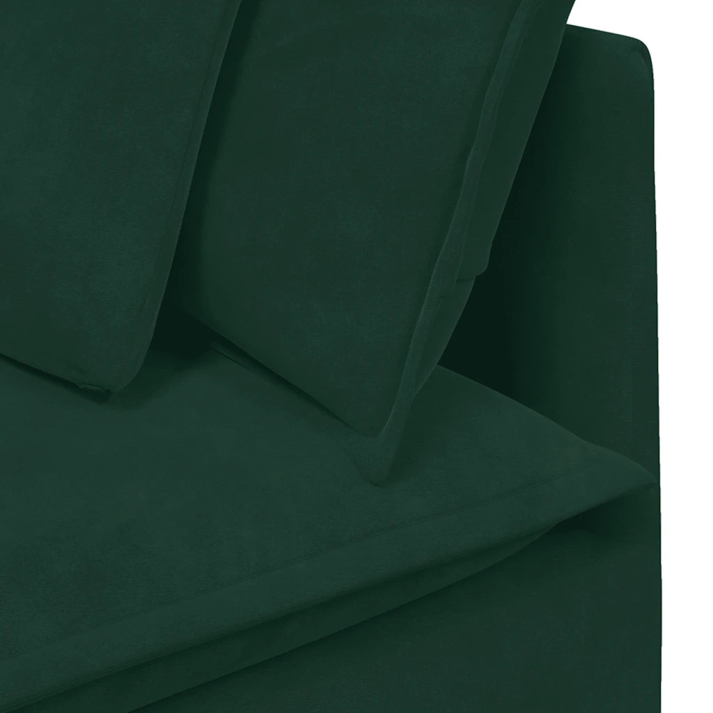 Divano Modulare con Cuscini in Velluto Verde Scuro 3321281