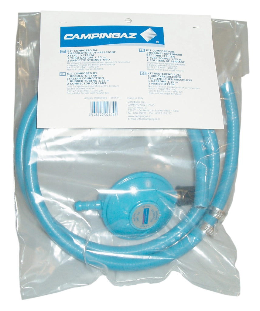 KIT REGOLATORE C/TUBO E FASCETTE PER BARBECUE GAS- CAMPIN GAZ ITALIA- 1,0 confezione