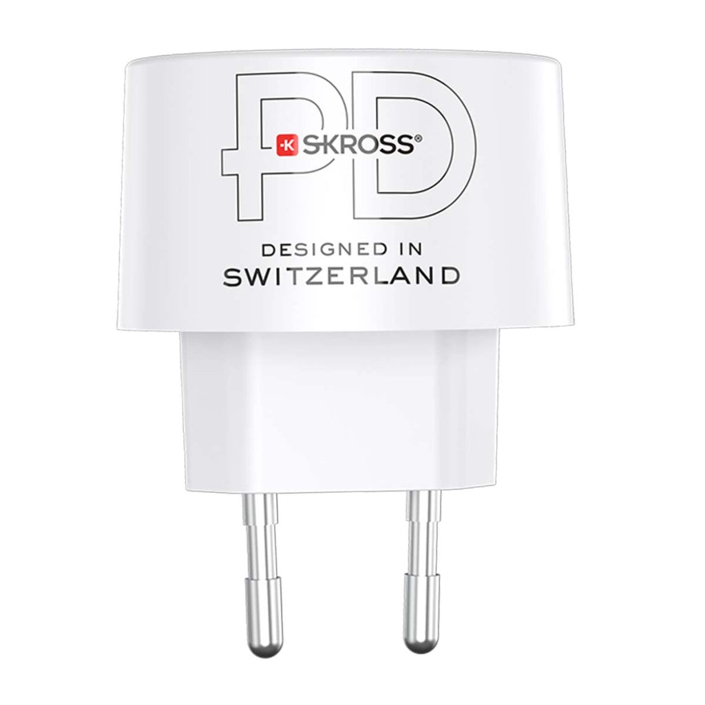 Adattatore caricatore da viaggio USB e USB-C 65W Power Delivery Europe Bianco Skross