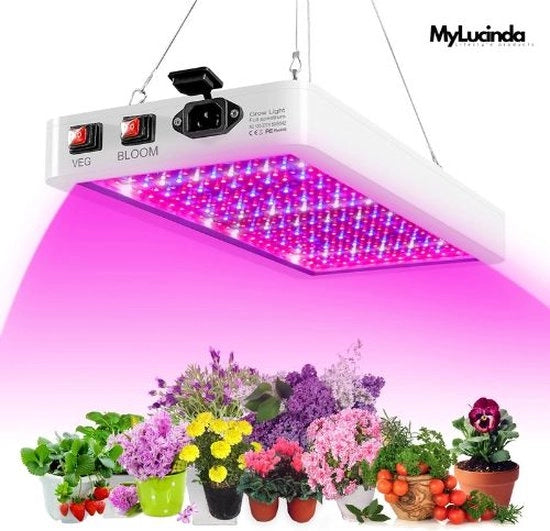 Lampada LED per la Crescita - 1000W - 216 LED - Impermeabile Lampada per Piante e Verdure - Modello Appeso - Interruttore a Doppia Faccia