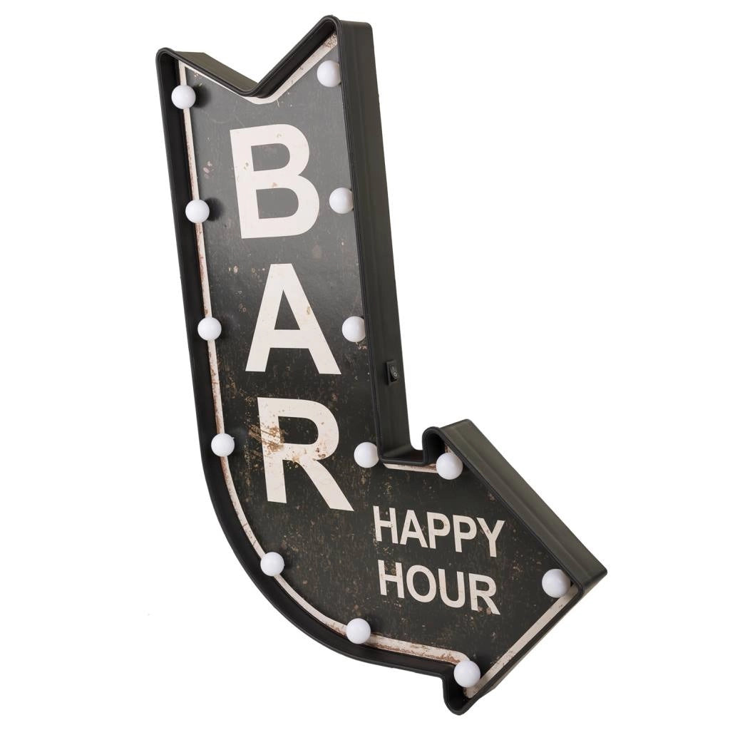 Insegna luminosa plastica nera 43x64x10h cm
