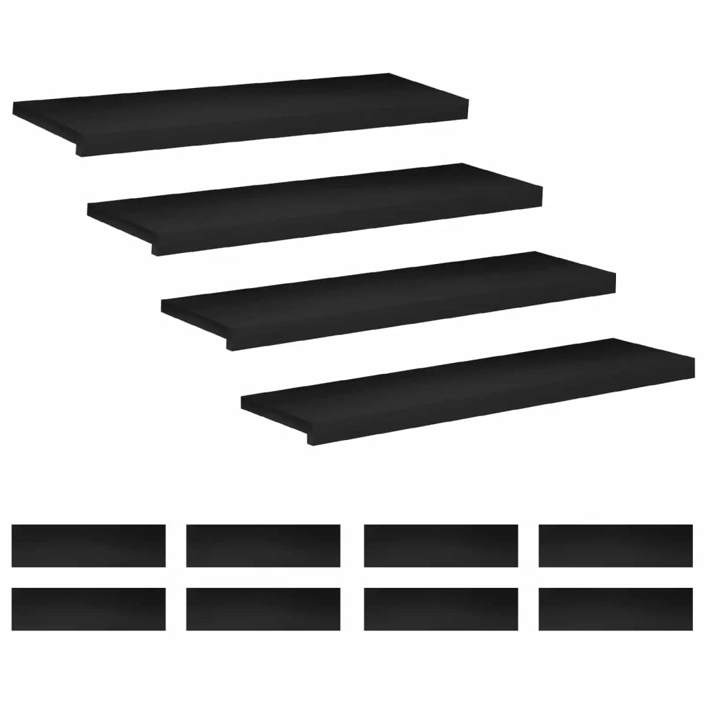Tappeti per scale 12 pz 90 x 25 x 2 cm Nero 3446390