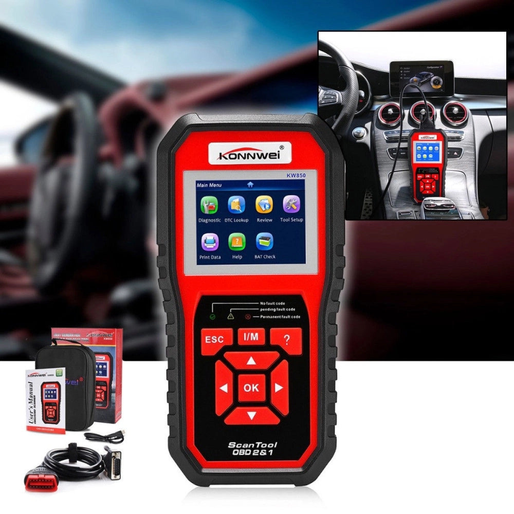Trade Shop - Tester Obdii/obd2 Eobd Lettore Codice Diagnostico Kw850 Diagnosi Auto Odb Obd2 -