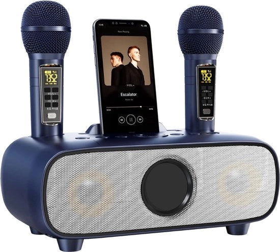 Kit di karaoke - Macchina di karaoke - Adulti - Microfoni a radiofrequenza - 2 Microfoni - Kit di karaoke per TV