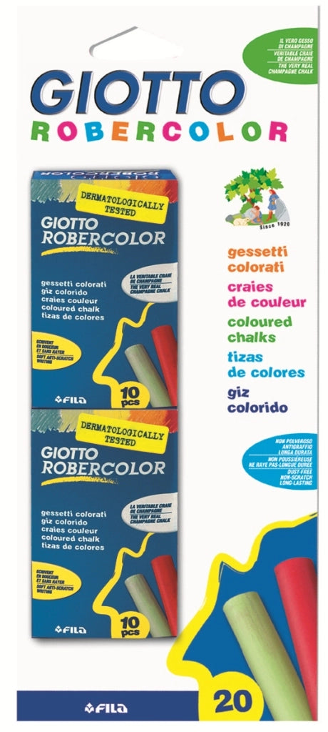 FILA GESSETTI PER LAVAGNA 20 PZ COLORATI