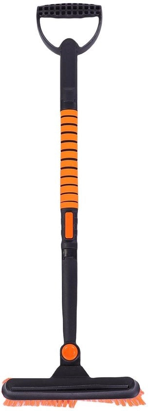 Set di scopa per neve in alluminio pesante - Scopa per neve rotativa 180° - Manico telescopico 80-100 cm - Riduzione della carica di neve - Rompimento dell'ghiaccio efficiente - Manico ergonomico a D - Strumento per rimuovere la neve