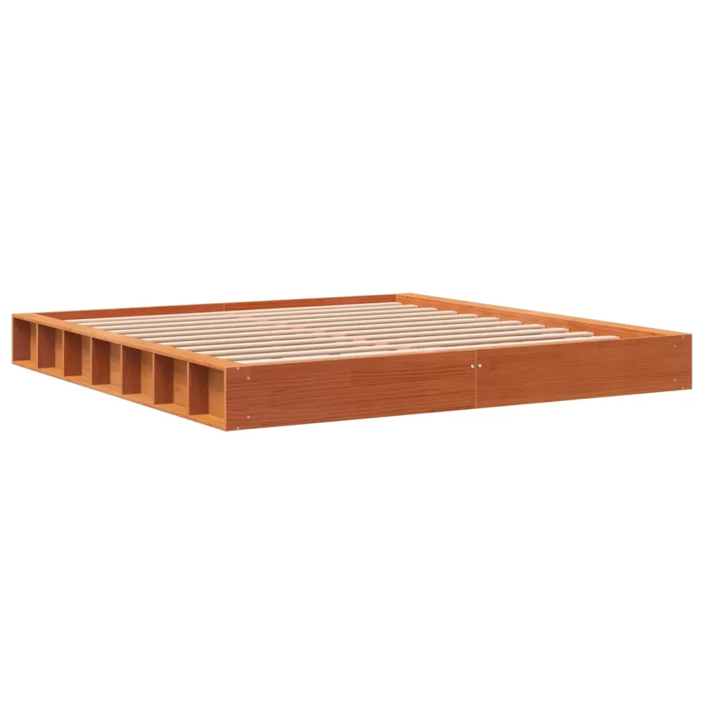 Letto matrimoniale | Letto per adulti | Giroletto senza Materasso Marrone Cera 200x200 cm Legno di Pino