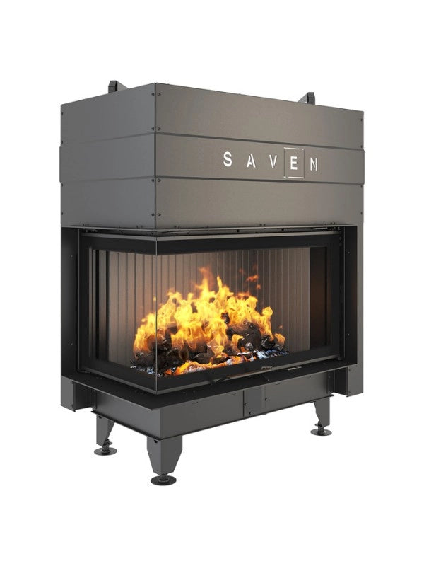 Caminetto ad angolo Nero Inserto Apertura sinistra Energy Up 85x50x47 (17,0 kW) ECO