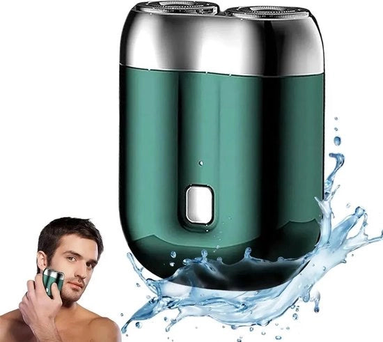 Mini rasoiere per uomo, IPX6 impermeabile all'acqua, completamente lavabile, rasoiere elettrica, trimmer da barba, rasoiere elettrica portatile rotante, ricarica rapida.