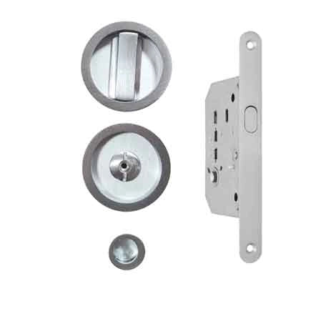 KIT PER PORTE SCORREVOLI CON NOTTOLINO FIMET E50 - Cromo satinato - FIMET MANIGLIE